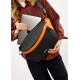 Женская сумка-бананка под ноутбук Sambag Urban Laptop черно-оранжевая 46×26 см (51411129)