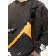 Мужская сумка-бананка под ноутбук Sambag Urban Laptop черно-оранжевая 46×26 см (51411129m)