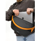 Мужская сумка-бананка под ноутбук Sambag Urban Laptop черно-оранжевая 46×26 см (51411129m)