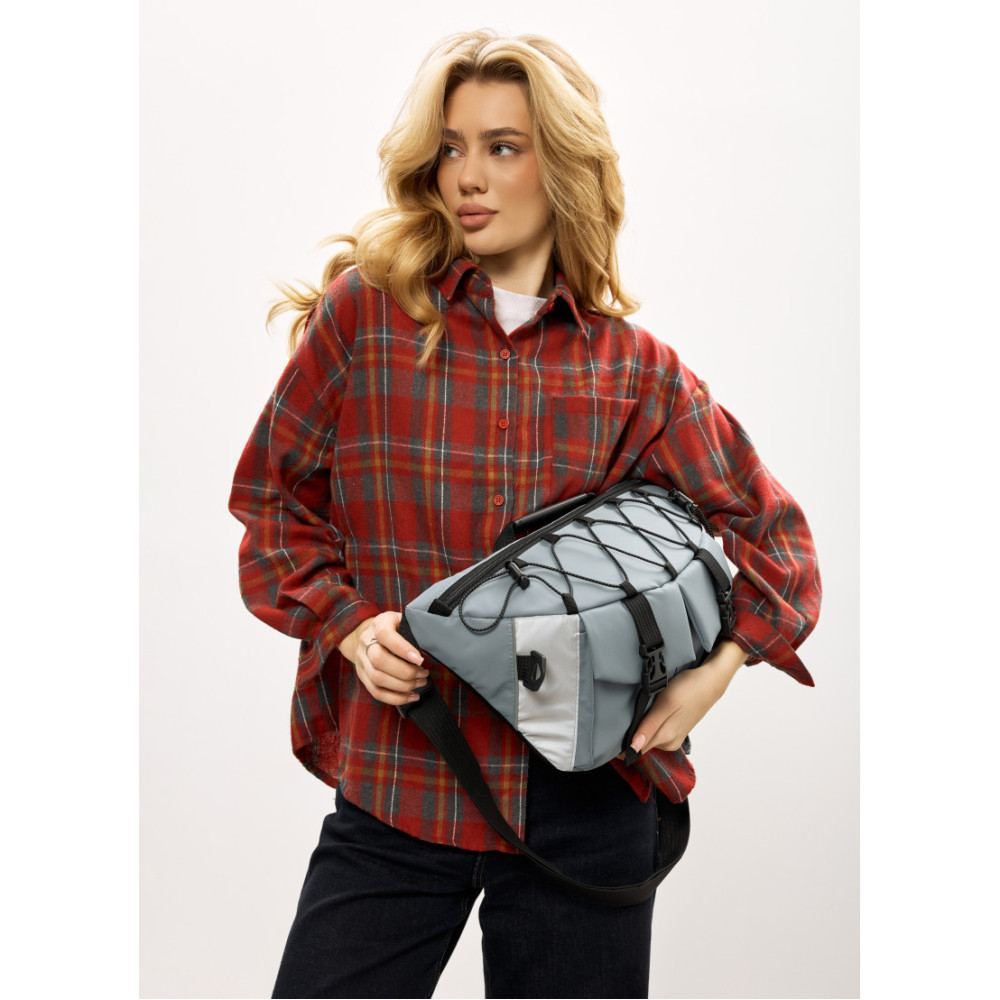 Жіноча cумка-бананка під ноутбук Sambag Urban Pro блакитна 46 × 26 см (51411210)