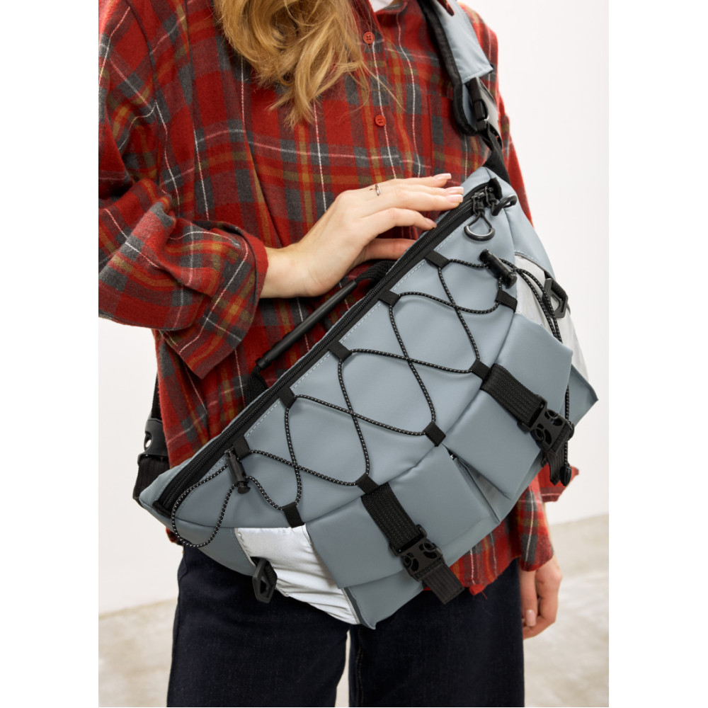 Жіноча cумка-бананка під ноутбук Sambag Urban Pro блакитна 46 × 26 см (51411210)