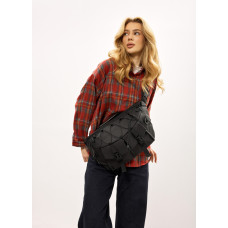 Женская сумка-бананка под ноутбук Sambag Urban Pro черная 46×26 см (51411264)