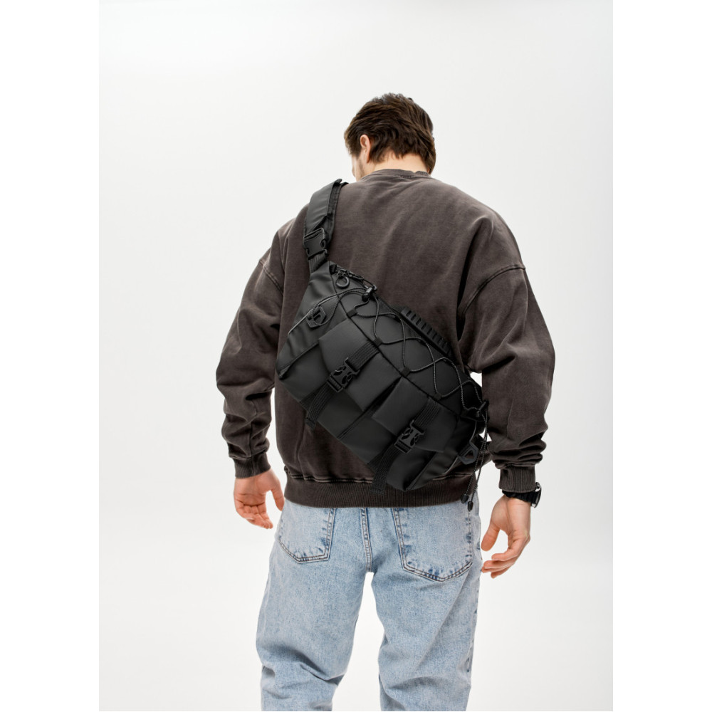 Чоловіча cумка-бананка під ноутбук Sambag Urban Pro чорна 46 × 26 см (51411264m)