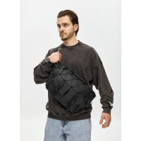 Мужская сумка-бананка под ноутбук Sambag Urban Pro черная 46×26 см (51411264m)