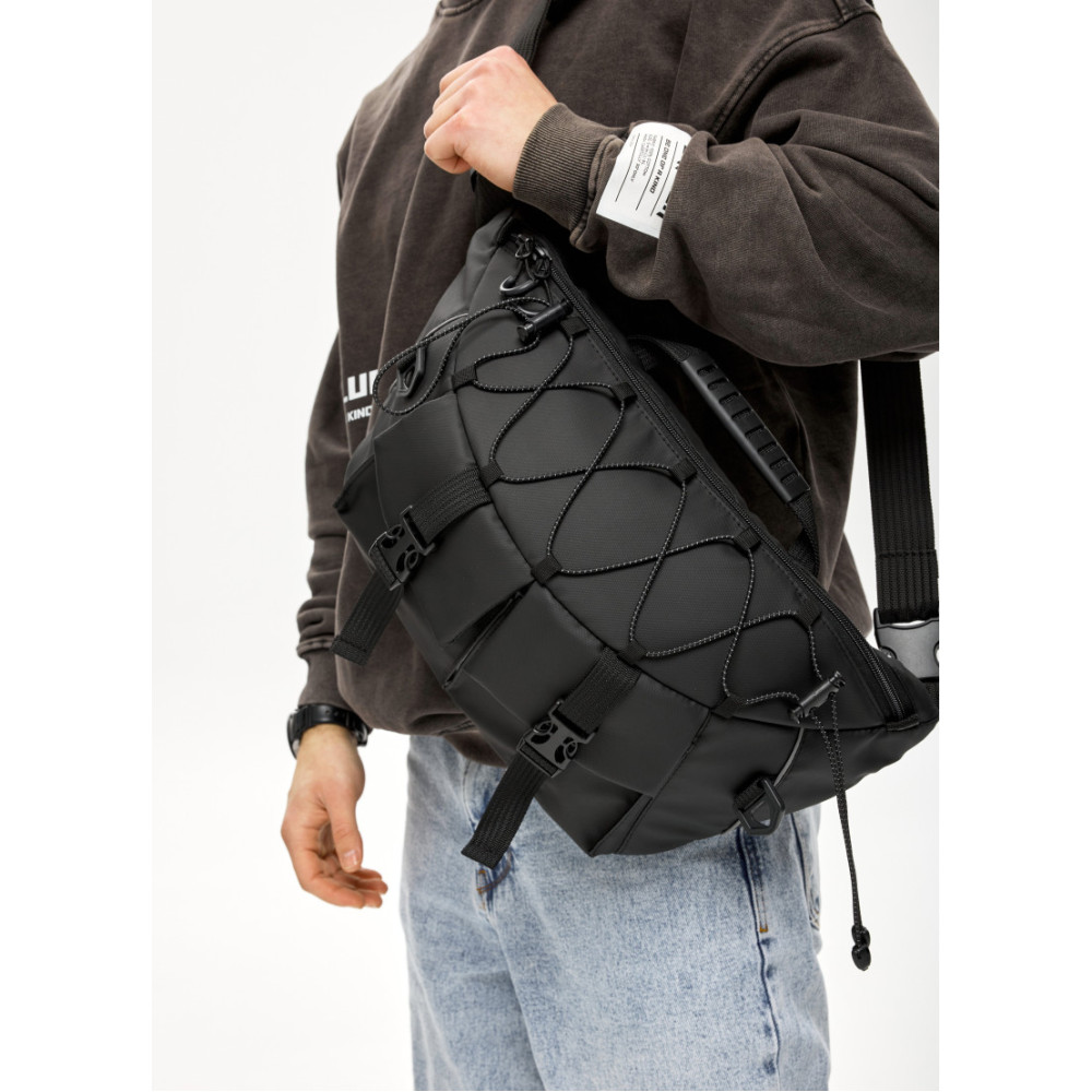 Чоловіча cумка-бананка під ноутбук Sambag Urban Pro чорна 46 × 26 см (51411264m)