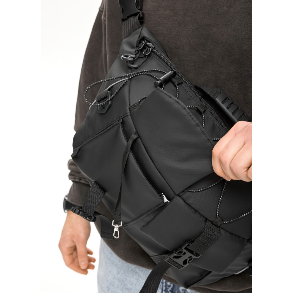 Чоловіча cумка-бананка під ноутбук Sambag Urban Pro чорна 46 × 26 см (51411264m)