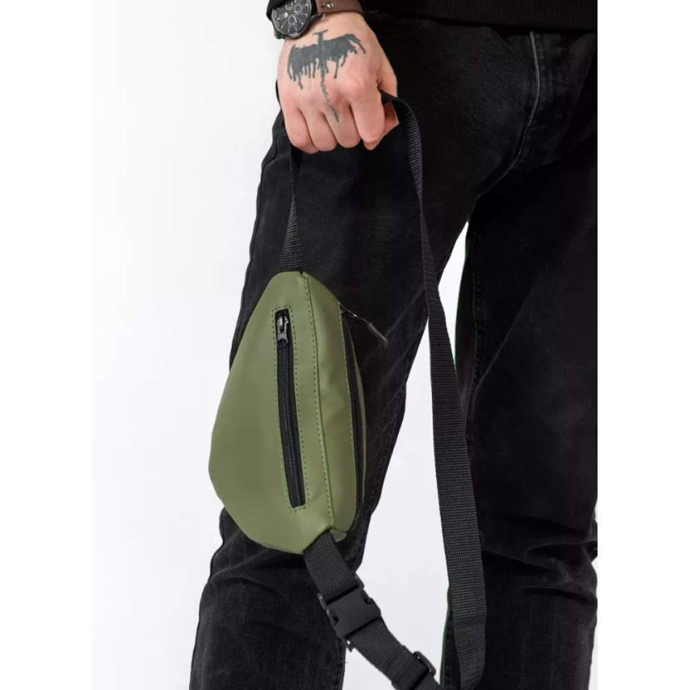 Чоловіча сумка бананка Sambag rban SKH зелений 24 × 15 × 8 см (85151019m)
