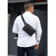 Чоловіча шкіряна сумка бананка Sambag 0ST чорна (88218101)