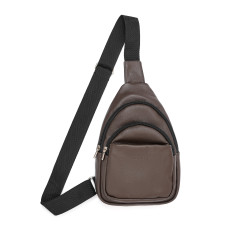 Чоловіча шкіряна сумка через плече слінг Sambag Brooklyn 0SH коричнева (83111120wm)