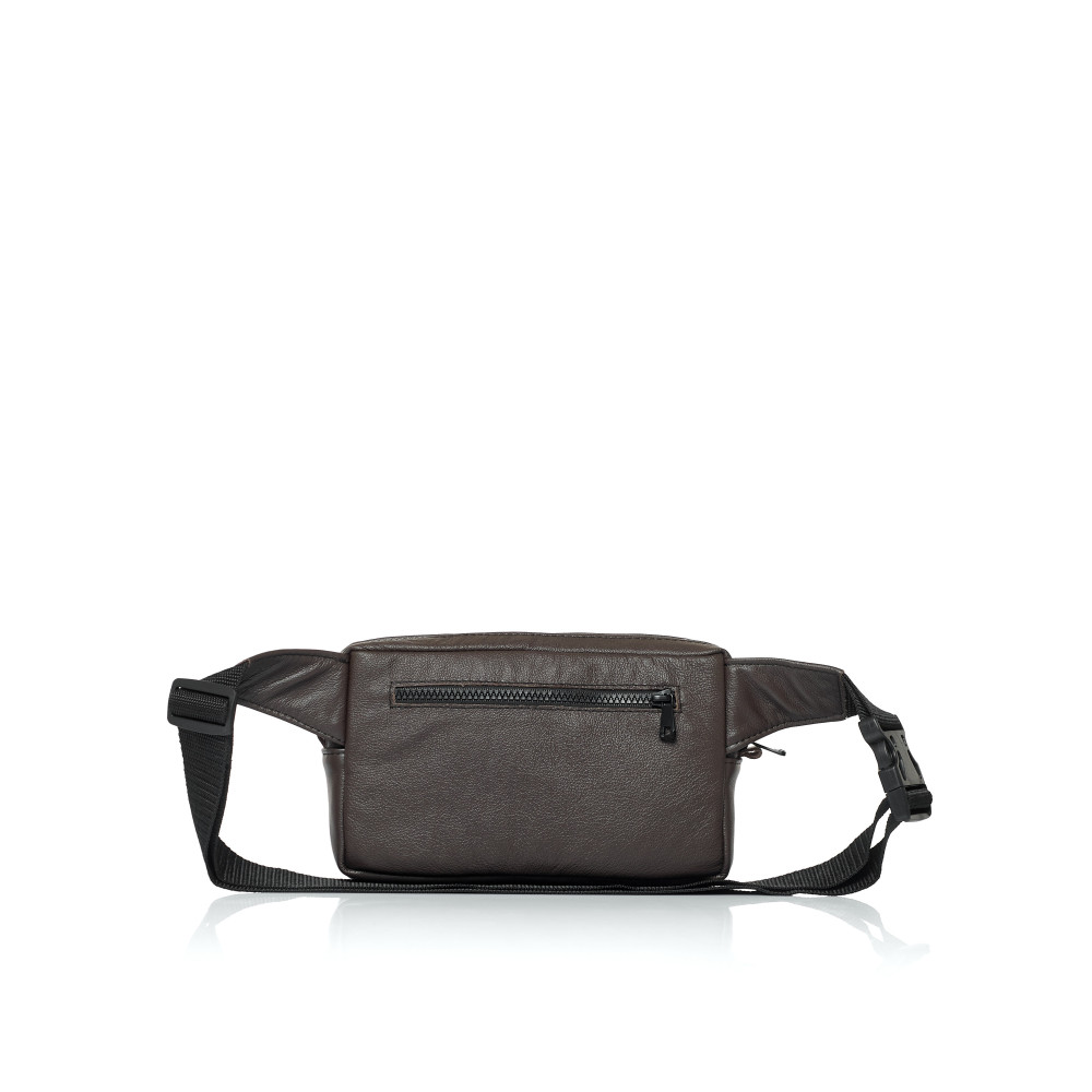 Чоловіча шкіряна сумка бананка Sambag 0ST коричнева шкіра (88218120)