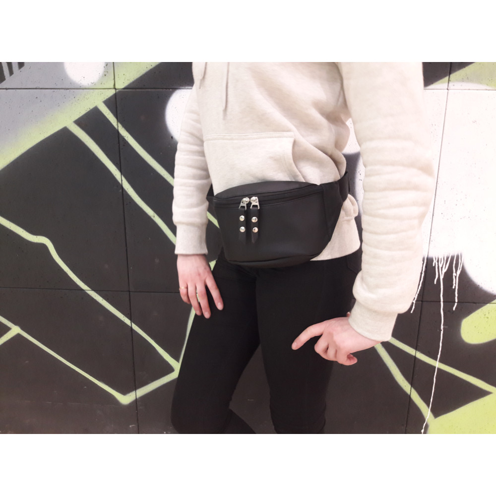 Сумка на пояс бананка Sambag Tirso MTH чорна 31 х 12 х 5 см (80131001)