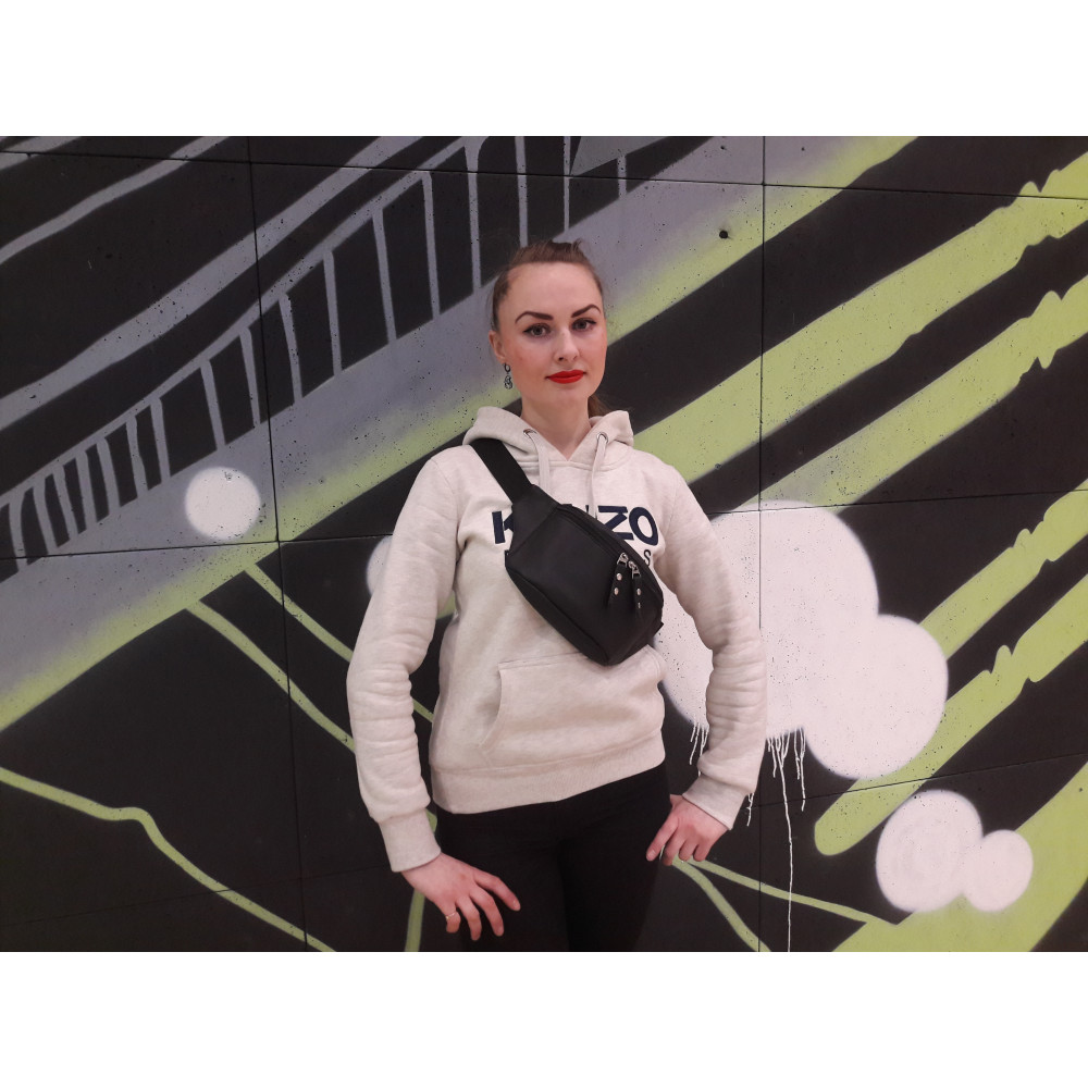 Сумка на пояс бананка Sambag Tirso MTH чорна 31 х 12 х 5 см (80131001)