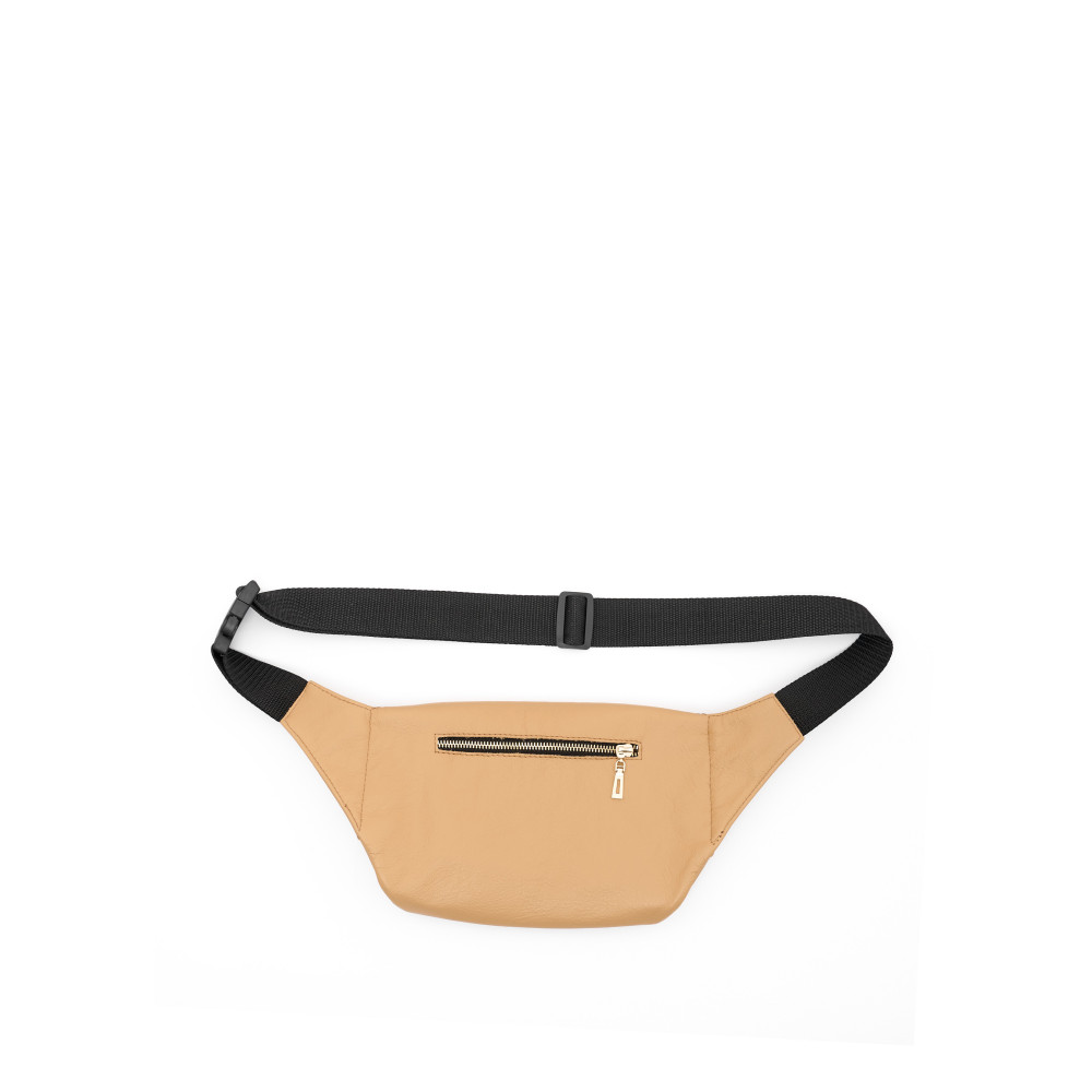 Шкіряна сумка на пояс бананка Sambag Tirso Max бежева 38 х 17 х 6 (81345111)