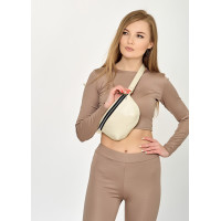 Сумка на пояс бананка Sambag Polo SQS молочний 24 х 15 х 4 см (86123011)