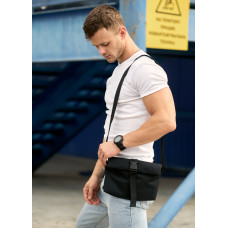 Мужская сумка через плечо мессенджер Sambag MZH черный тканевая 20 × 25 см (70301065m)