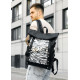 Рюкзак чоловічий Sambag RollTop Hacking чорний принт "Zebra" 41 х 30 х 16 см (24460146m)