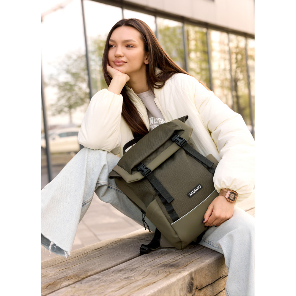 Женский рюкзак Sambag Aura хаки 39 х 29 х 13 см (24551119)