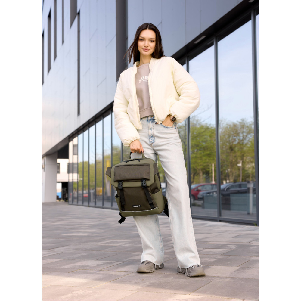 Женский рюкзак Sambag Aura хаки 39 х 29 х 13 см (24551119)