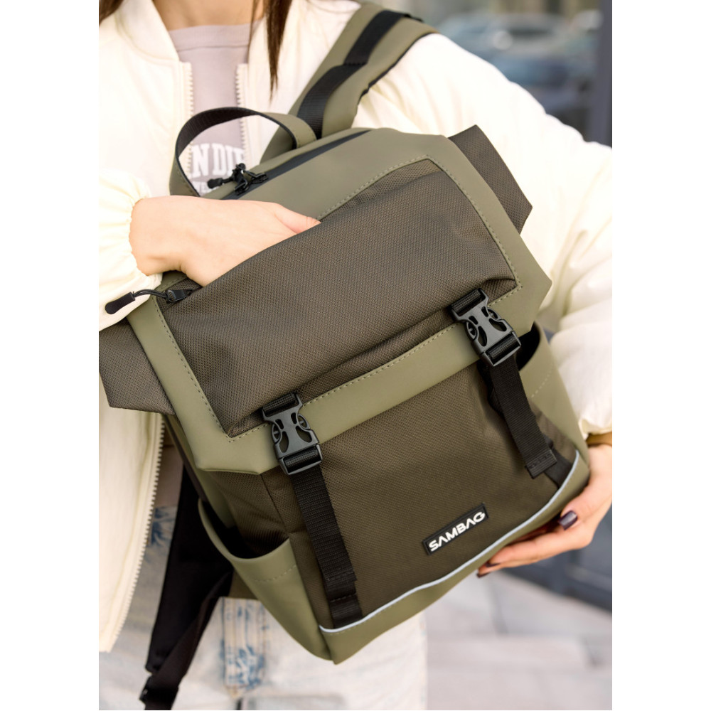 Женский рюкзак Sambag Aura хаки 39 х 29 х 13 см (24551119)