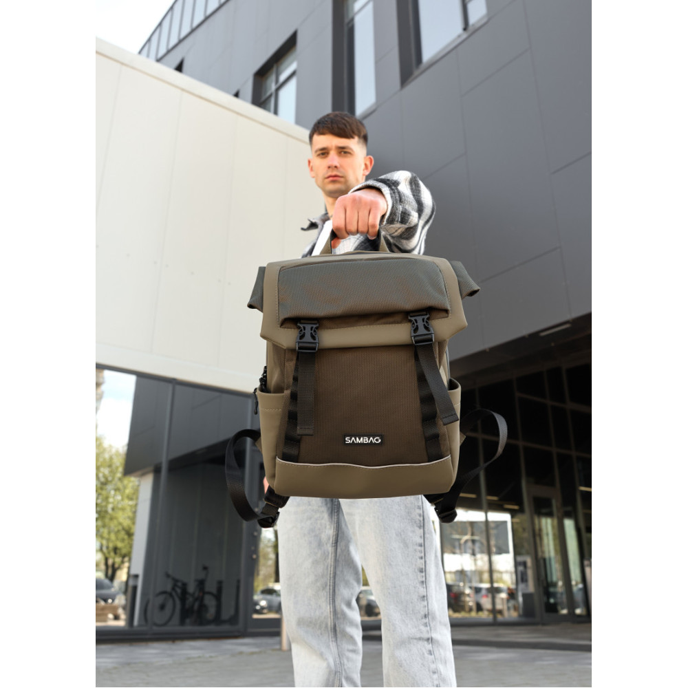 Чоловічий рюкзак Sambag Aura хакі 39 х 29 х 13 см (24551119m)