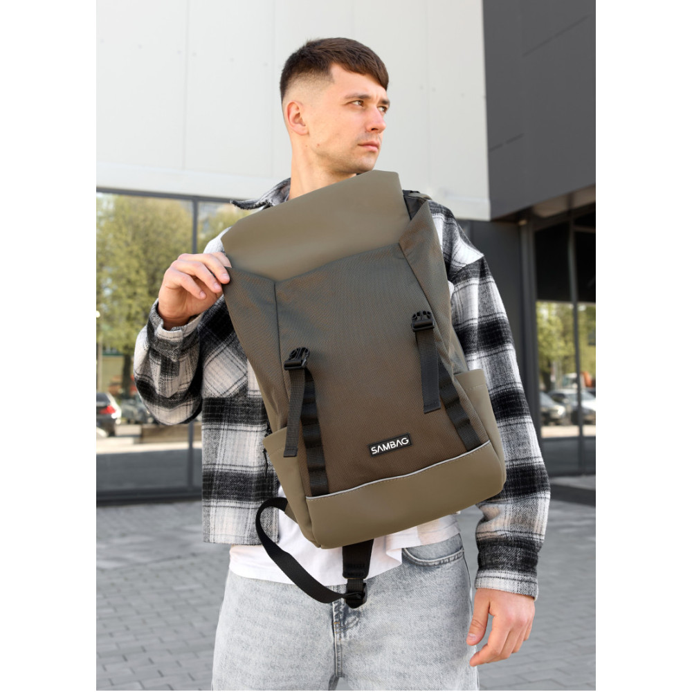 Чоловічий рюкзак Sambag Aura хакі 39 х 29 х 13 см (24551119m)
