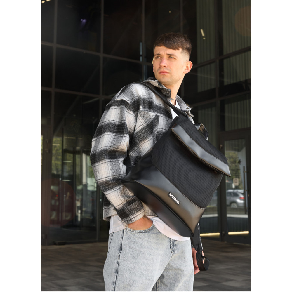 Чоловічий рюкзак Sambag Rene Option чорний 37 х 31 х 14 см (27200301m)