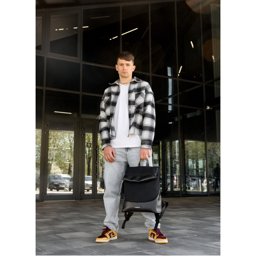 Чоловічий рюкзак Sambag Rene Option чорний 37 х 31 х 14 см (27200301m)
