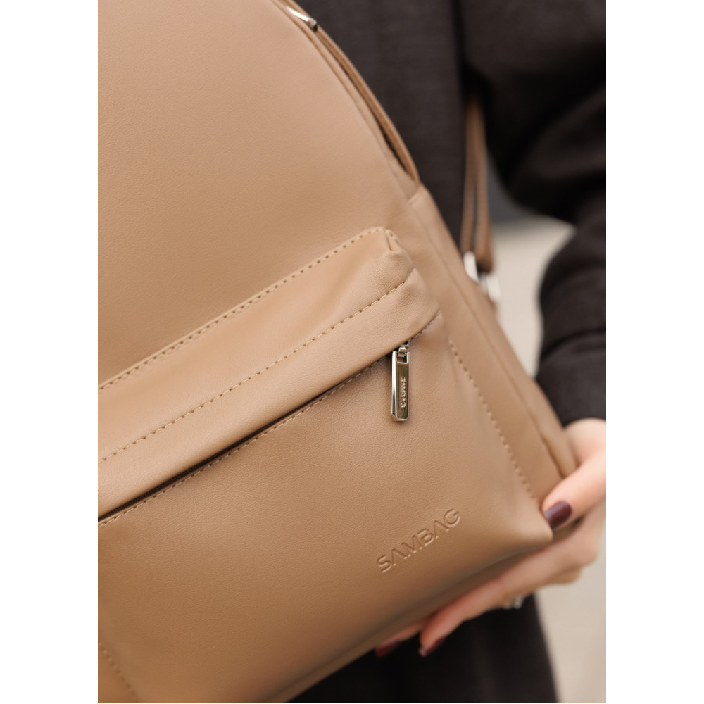 Жіночий рюкзак Sambag Brix Classic кавовий 35 х 25 х 12 см (14511021)