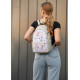Жіночий рюкзак Sambag DALI з білим квітковим принтом 35 x 25 x 12 см (15379705)