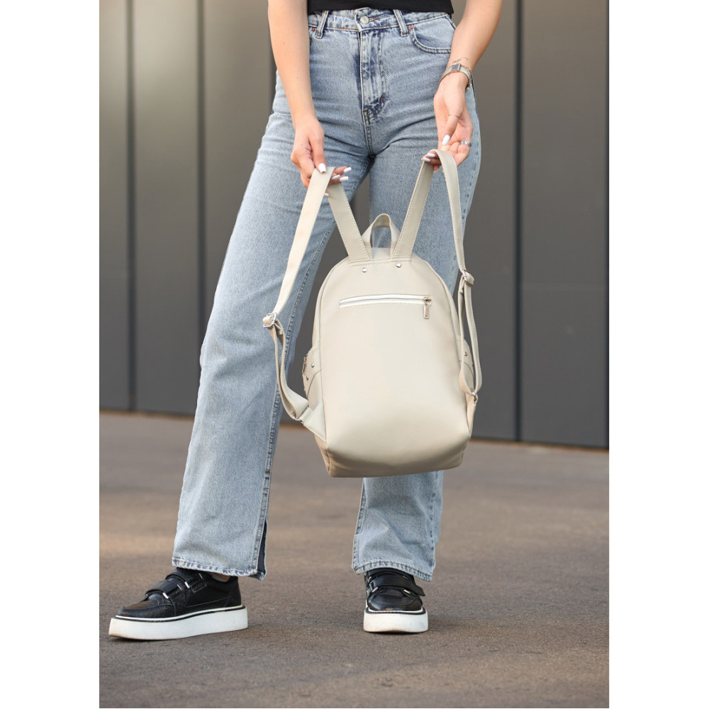 Жіночий рюкзак Sambag DALI з білим квітковим принтом 35 x 25 x 12 см (15379705)