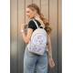 Жіночий рюкзак Sambag DALI з білим квітковим принтом 35 x 25 x 12 см (15379705)