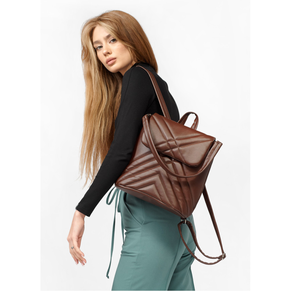 Жіночий рюкзак Sambag Loft QSH шоколадний 30 x 26 x 14 см (22011020)