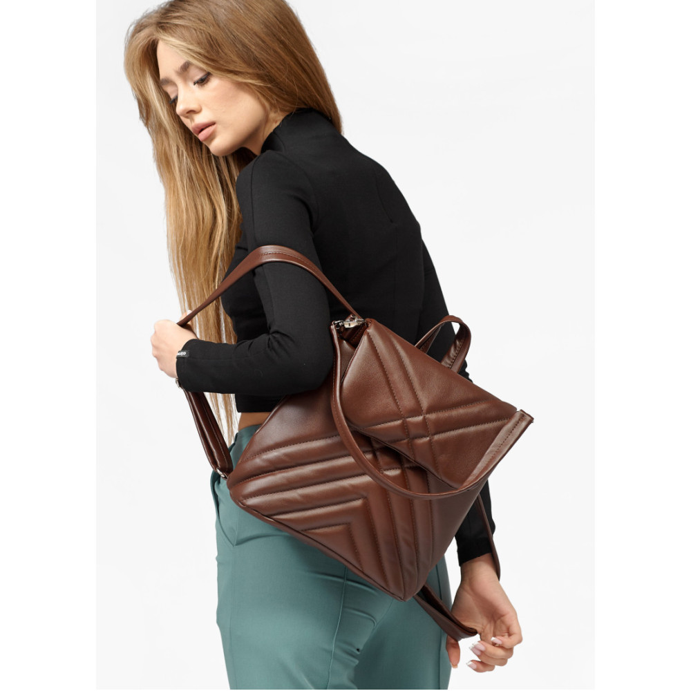 Жіночий рюкзак Sambag Loft QSH шоколадний 30 x 26 x 14 см (22011020)