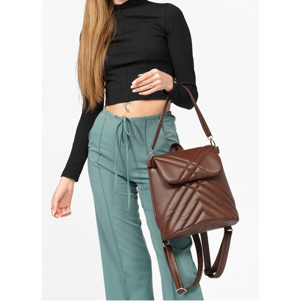 Жіночий рюкзак Sambag Loft QSH шоколадний 30 x 26 x 14 см (22011020)