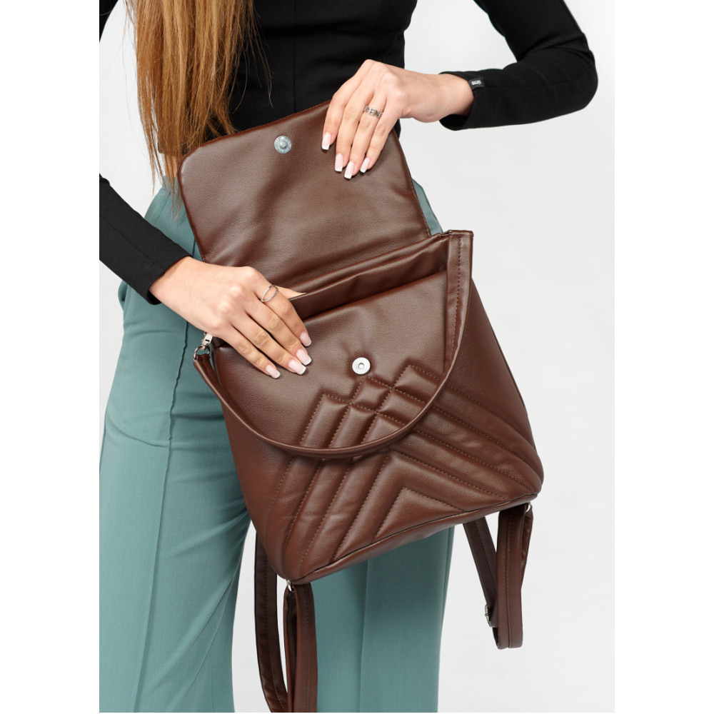 Жіночий рюкзак Sambag Loft QSH шоколадний 30 x 26 x 14 см (22011020)