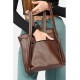Жіночий рюкзак Sambag Loft QSH шоколадний 30 x 26 x 14 см (22011020)