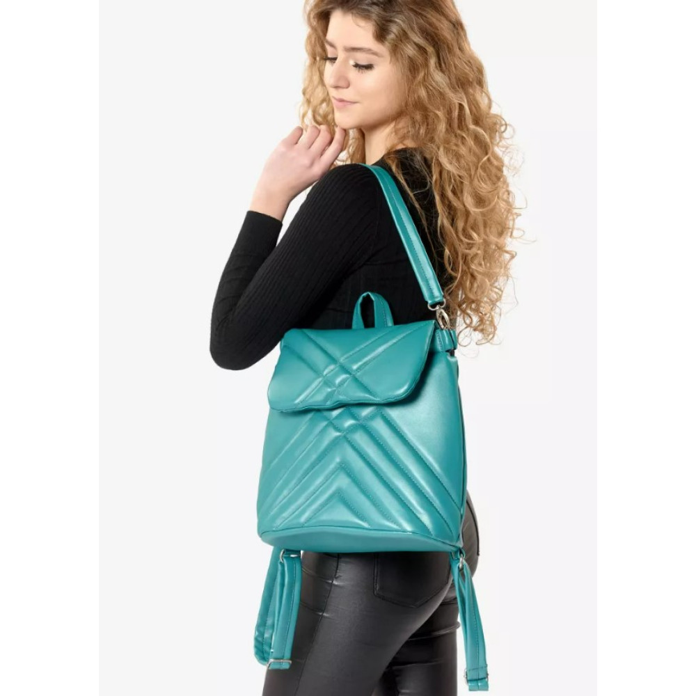 Жіночий рюкзак Sambag Loft бірюзовий 30 х 26 х 14 см (22011036)