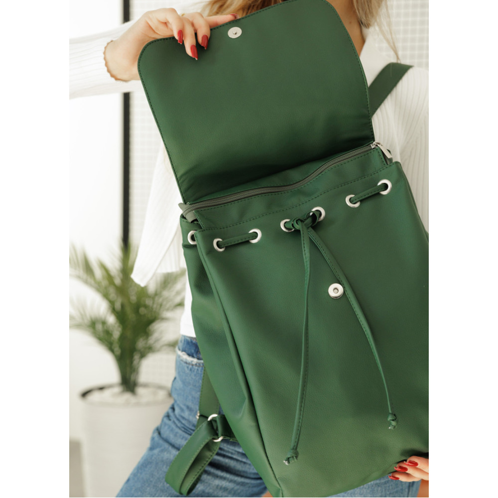 Жіночий рюкзак Sambag Loft LZN зелений 38 х 28 х 18 см (22400007)