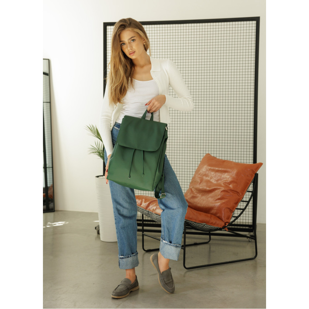 Жіночий рюкзак Sambag Loft LZN зелений 38 х 28 х 18 см (22400007)