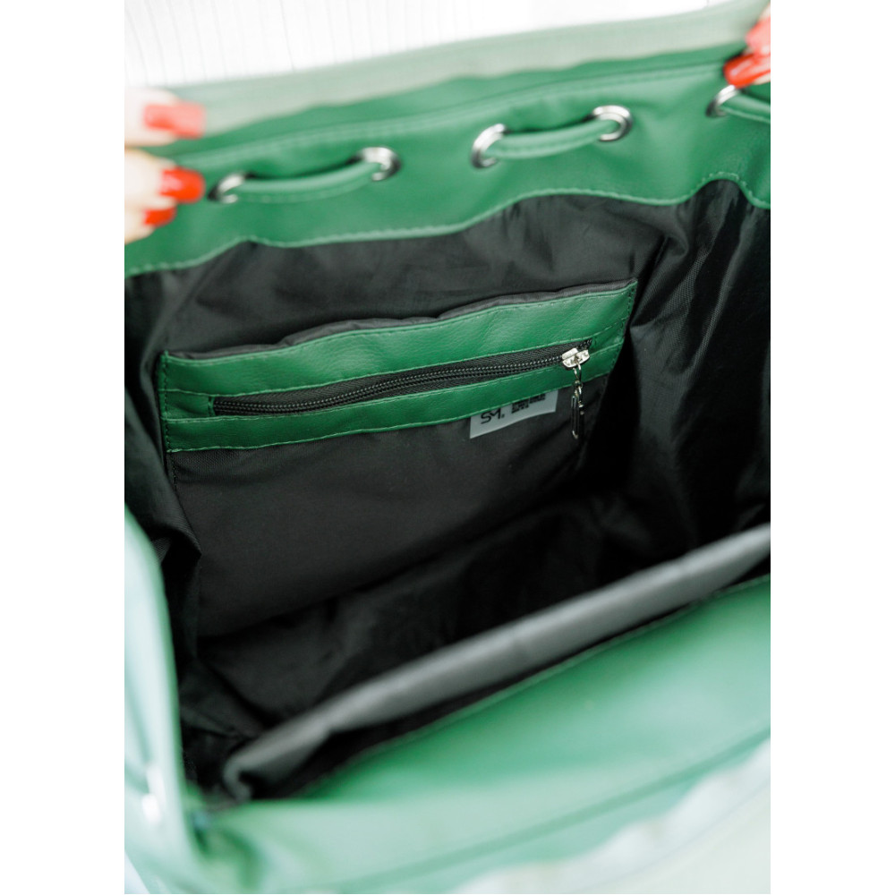 Жіночий рюкзак Sambag Loft LZN зелений 38 х 28 х 18 см (22400007)