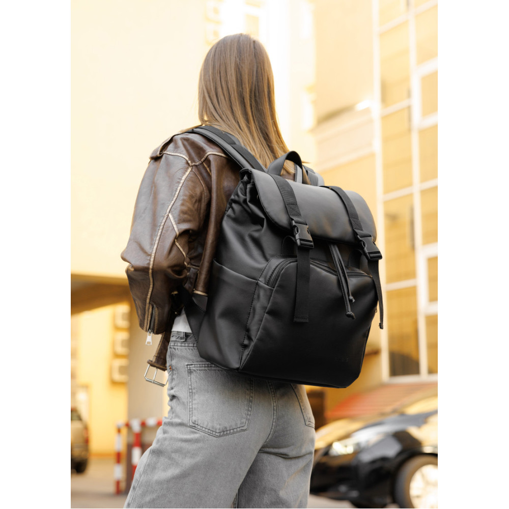 Жіночий рюкзак ролл Sambag Loft Zard чорний 46 х 28 х 13 см (22618001)
