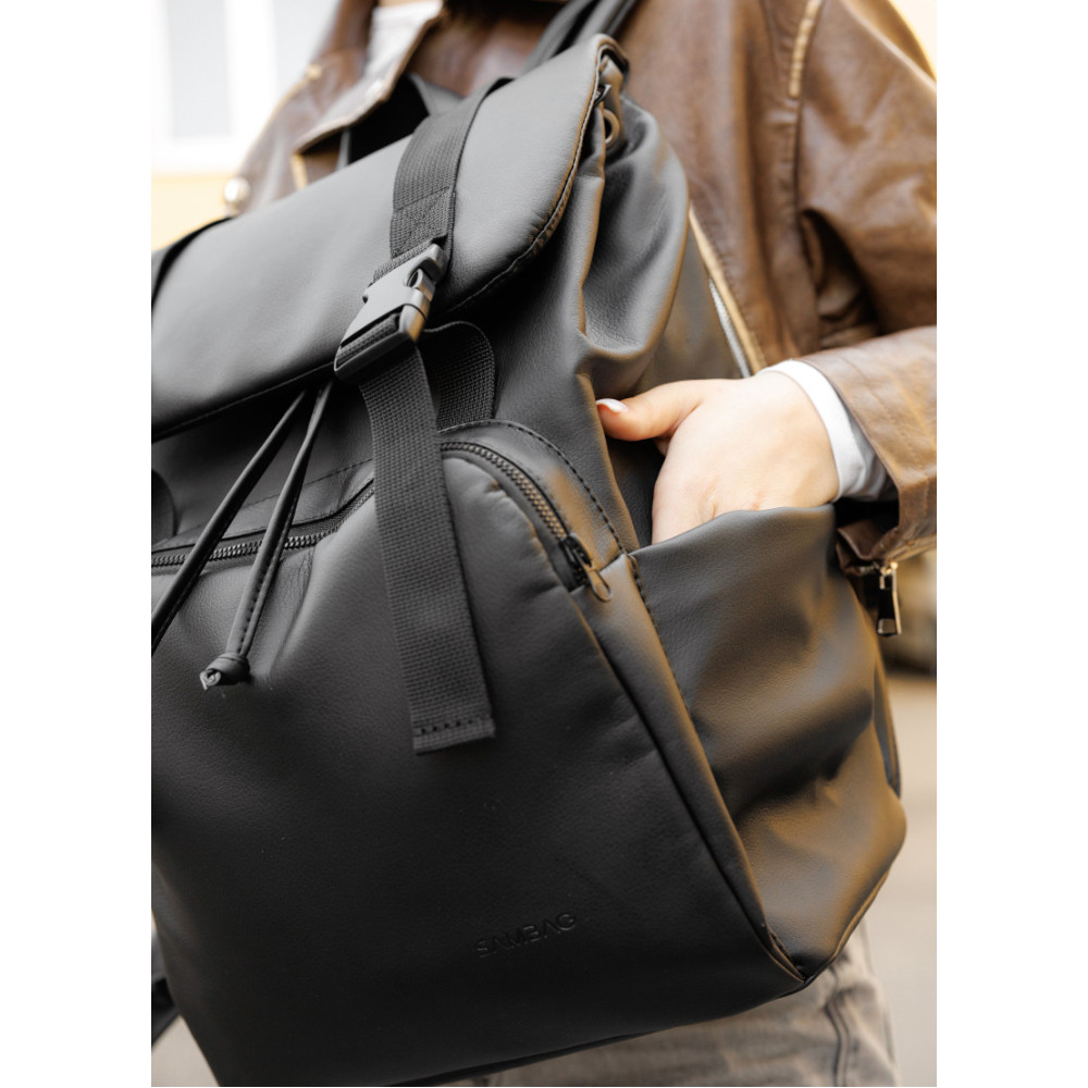 Жіночий рюкзак ролл Sambag Loft Zard чорний 46 х 28 х 13 см (22618001)