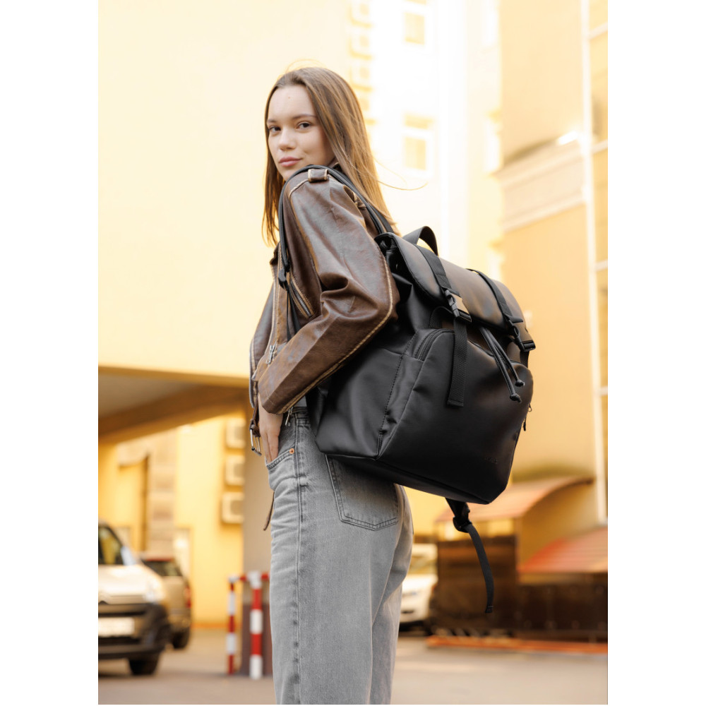 Жіночий рюкзак ролл Sambag Loft Zard чорний 46 х 28 х 13 см (22618001)