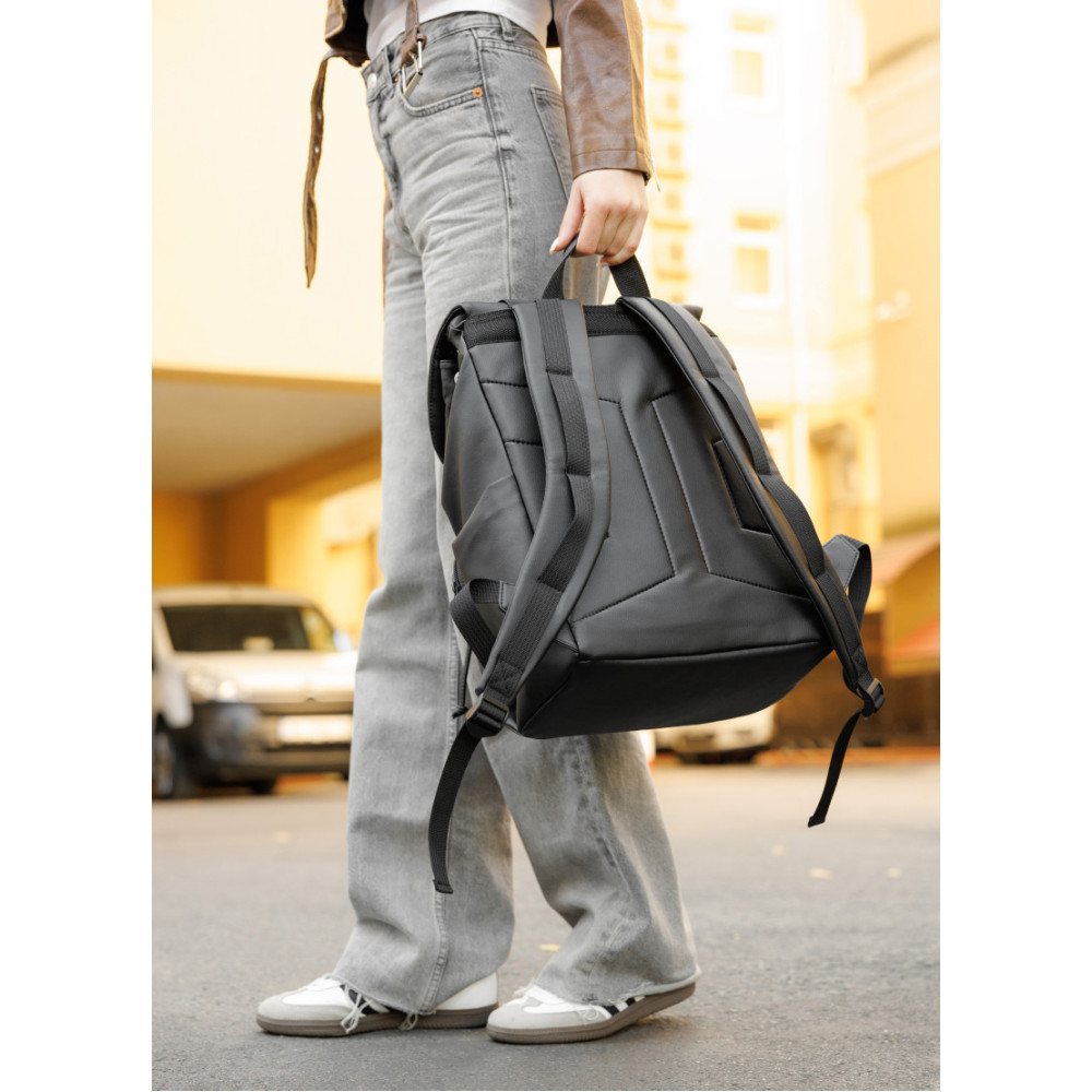 Жіночий рюкзак ролл Sambag Loft Zard чорний 46 х 28 х 13 см (22618001)