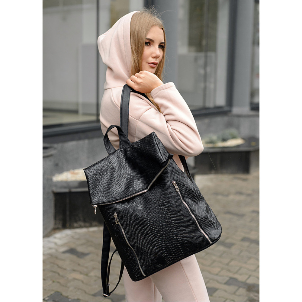 Жіночий рюкзак Sambag Rene LZS принт крокодила 37 х 31 х 14 см (27103070)