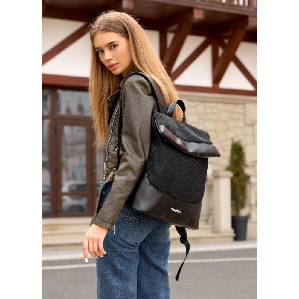 Жіночий рюкзак Sambag Rene Option чорний 37 х 31 х 14 см (27200301)