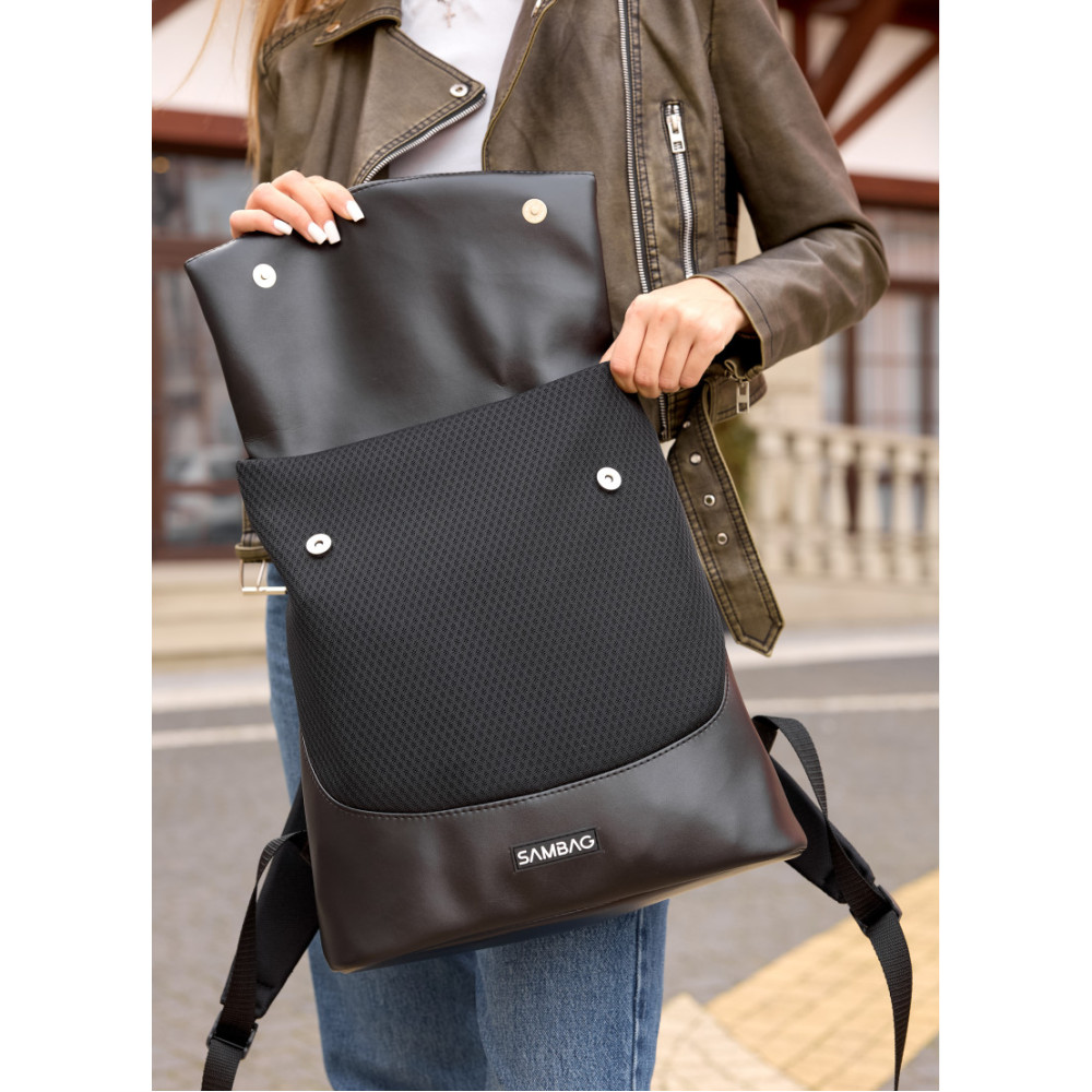 Жіночий рюкзак Sambag Rene Option чорний 37 х 31 х 14 см (27200301)