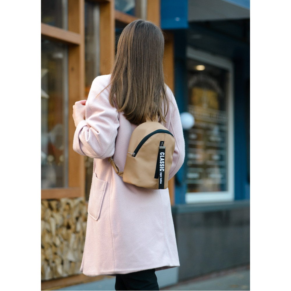 Женский рюкзак небольшой Sambag Mane City бежевый 24 х 19 х 10 см (18228026e)