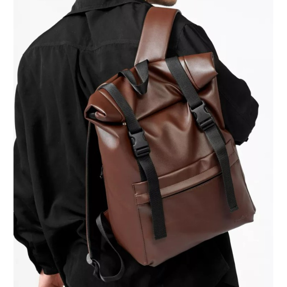 Чоловічий рюкзак Sambag RollTop Milton шоколадний 41 х 30 х 16 см (24211020m)