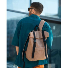 Мужской рюкзак Sambag RollTop Milton коричневый тканевый 41 х 30 х 16 см (24211069m)